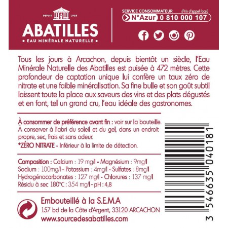 Eau Petillante Des Abatilles Verre